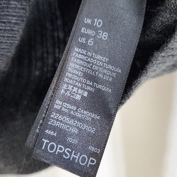 Topshop Mock Neck Ribbed Wool Long Sleeve Crop Top - Picture 13 of 16